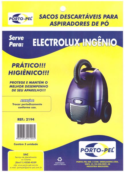 SERVE PARA MODELO ELECTROLUX INGÊNIO REF:2194